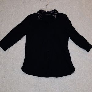 Black blouse with Rhinestone